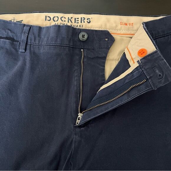 Dockers Pants Mens Size 36x30 Blue Smart Flex 360 Slim Fit Tapered Leg Workwear - Picture 9 of 15